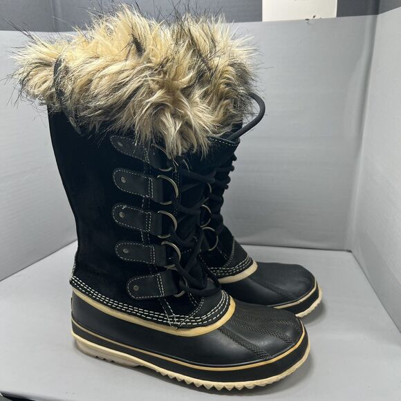 Sorel Women Joan of Arctic Tall Boots Black Waterproof NL1540-010 Sz 8 PreOwned - Picture 4 of 14